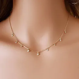 Pendant Necklaces Creative Simple Women's Collarbone Chain Necklace Charming Lady CZ Choker Jewelry Gifts For The Year