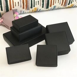 Display 24pcs Black Cardboard Packaging Boxes Jewellery Boxes Multiple Sizes Aircraft Gift Box Black Handmade Soap Packaging Boxes