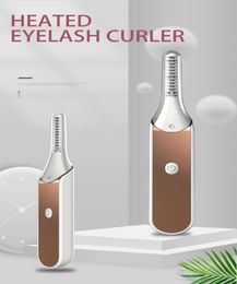 Electric Eyelash Curler Applicator Rose Gold Electrical Quick Heated Eye lash Curling Extension Makeup Tool USB Recharge Longlast1978356