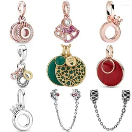 Loose Gemstones Rose Fan Sparkling Triple O Red Murano Glass Pendant Charm Fit Bracelet 925 Sterling Silver Bead