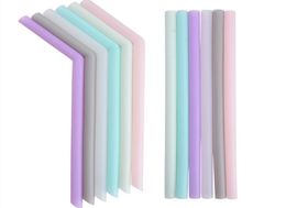 Silicone Drinking Straw Multicolor Reusable Silicone straw Folded Bent Straight Straw Home Bar Accessory silicone tube T2I52429844997