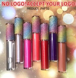 No Brand Glitter lip gloss diamond Pearl coloful cap shiny glossy Waterproof long Lasting lipgloss accept Customised logo2316308