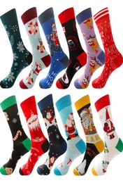 Christmas Socks Cotton Funny Men Graphic Socks Santa Claus Elk Snowman Cartoon Printing Christmas Gift7640932