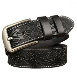 Belts Belt For Men Vintage Carving Fashion Designer Male High Quality Genuine Leather Business Casual Waistband