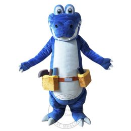 Halloween Super Cute Blue Crocodile mascot Costume for Party Cartoon Character Mascot Sale free shipping support customization