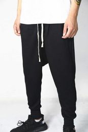 Men's casual loose-fitting Haren pants Jogging ankle shorts with belt elastic cotton men's sweatpants Q240109