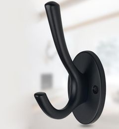 Whole Black Coat Hooks Bathroom Wall Hanger Cloakroom Single Clothes Hook European Creative Solid Zinc Alloy Kapstok Haakjes5059862