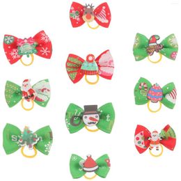 Dog Apparel 30pcs Christmas Hair Band: Tie Puppy Cloth Ring Rope ( Mixed Style )