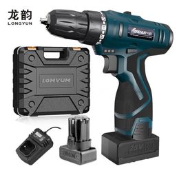 longyun 12V 168V 25V Adjust speed home Cordless Drill bit Electric screwdriver extra Battery Wrench with plastic box power tool Y3798842