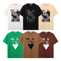 Mens Women Designers T-Shirts Loose Tees Fashion Brand P Shirts Man's Casual Shirt Luxurys Clothing Street Polos Shorts Sleeve Clothes Summer PR-12