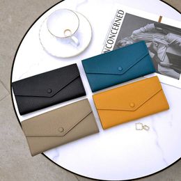 Leather Wallet women's long simple first layer Cow Leather Multi card slot large capacity wallet mobile phone 2022 NEW
