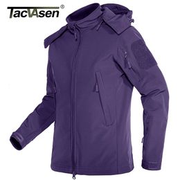 TACVASEN Waterproof Soft Shell Fleece Lined Jacket Women's Training Tactical Warm Windbreaker Hiking Clothes Female Coats 240108