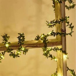 Party Decoration 2M 20 LED Artificial Ivy String Lights Green Leaf Vine Fairy Home Decorative Garland Lamp For Wedding Xmas Room Decor