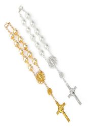 Imitation Pearl Beads Catholic Rosary Crucifix Pendants Bracelet Christening Gifts Baptism Souvenir Whole Fast 6639463