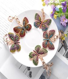 Cute Butterfly KeychainCrystal Rhinestone Sparkling Pendants for Purse Bag Handbag Charm for Women Girls 1225887696056