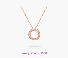 Pendant Necklace Car tires's Collar Designer Jewelry High Quality 18k White Gold Rose Tight Set Circle Geometric Light Luxury With Original Box