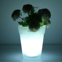 Planters Pots Illuminated Plant Pot Flower Pot With LED Solar Lighting Transparent Flower Basket Lamp Modern Plant Vase Landscape Garden Decor YQ240109