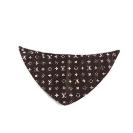 Designer adjustable pet scarf dark brown Classic logo dog triangle scarf saliva towel Schnauzer fighting cat bib