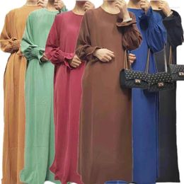Ethnic Clothing Modest Islamic Robe Arab Kaftan Femme Turkey African Abaya Dubai Ramadan Eid Muslim Plain Long Dress For Women
