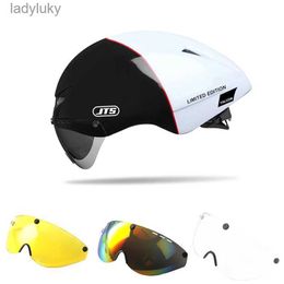 Cycling Helmets JTS Bicycle Riding Helmet With Goggles Tricycle Road Bike One-man and One-woman Breathable Safety HatL240109