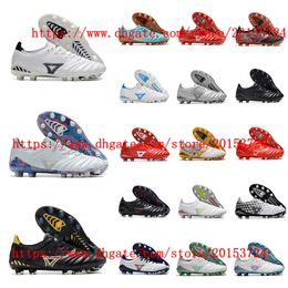 Men Training MORELIAes NEOes III PROes FG Soccer Shoes Cleats Grass Youth Football Boots Sports Red White blue
