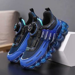 Athletic Outdoor Children's rotating button sports shoes New fall model net soft sole casual shoes boys outdoor student shoes