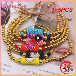 1~5PCS Miyuki Bead Bracelet Boho Style Woven Adjustable Thread For Women Jewellery Heart Ladies Accessory Birthday Gifts Party 240109
