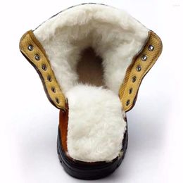 Boots Mens Winter Thickened Leather Fur One Snow Non-slip Warm Leisure Pure Wool Men