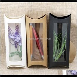 Gift Wrap Event Festive Party Supplies Home & Garden Drop Delivery 2021 16x7x2 4Cm Brown White Black Cardboard Pillow Window Box W2292