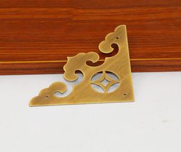 cloud antique brass corner bracket furniture desk cabinet jewelry box wood box hardware corner hollow lace flower corner5305142