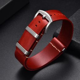 Watch Strap Genuine Leather Watchband 18mm 20mm 22mm 24mm Vintage Strap Cowhide Wristbands Replacement Watch Belts 240109