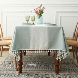 Nordic Tablecloth for table Pastoral Decorative Linen Rectangular with Tassel Wedding Dining Table Cover Tea Cloth 240108