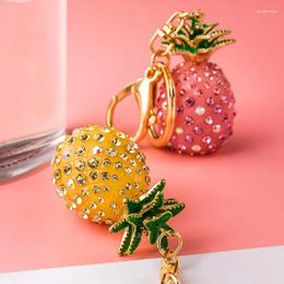 Keychains Korean-Style Creative Set Pineapple Car Keychain Women's Bag Metal Pendants Accessories Small Gift