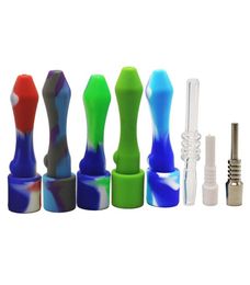 Paladin886 Silicone Smoking Pipe 10mm Titanium Nail Ceramic Quartz Tip Concentrate Dab Rig Pipes4802775