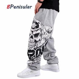 Sweatpants 2020 Men Hip Hop Pant Loose Street Dancing Long Trousers Skull Print Rock and Roll Punk Baggy Parkour Skateboard Sweatpant Men