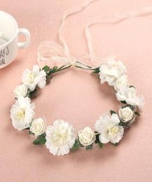 6 Colors Adult Kids Irregular Faux Rose Flower Headpieces Girls Bridal Wedding Gradient Colored Wreath Crown Mesh Headpiece5717370