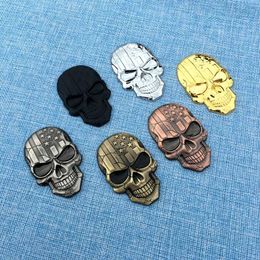 Styling 3D Metal Skull Head Badge Stickers Rear Trunk Car Body Exterior Decoration Decal Emblem Funny Refitting Accessories