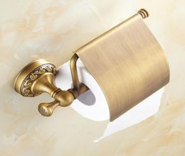 Antique Brass Paper Towel Rack European Style Vintage Paper Holder Toilet Paper Tissue Box Bathroom Accessories Roller Holders6653735