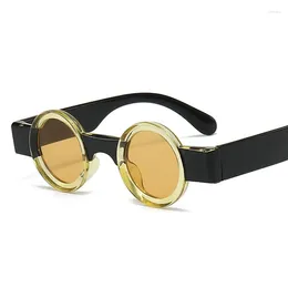 Sunglasses Steampunk Small Round Women Luxury Vintage Shades UV400 Clear Lens Eyeglass Outdoor Trending Y2K Men Sun Glasses