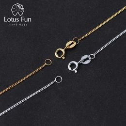 Anéis Lotus Fun Real Sterling Sier Colar Fine Jewelry Gold Classic Easy Match Chain sem pendente para mulheres acessórios