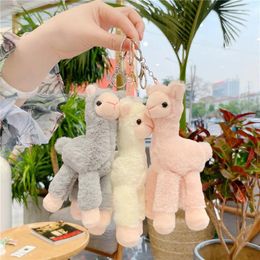 Keychains 1pcs Plush Keychain Toy Cute Soft Little Doll Handbag Decor Hello Backpack Pendant Simulated Alpaca Gifts