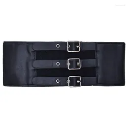 Belts Corsets For Women Wide Belt Gothic Slimming Sheath Flat Belly Punk Corset Elastic High Waist Faux Leather Black Korsett