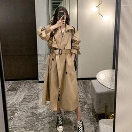 Women's Jackets Winter Clothes Women 2024 Solid Lapels Double Row Buttons Long Windbreaker Work Jacket Trench Coat For Tops Overcoat