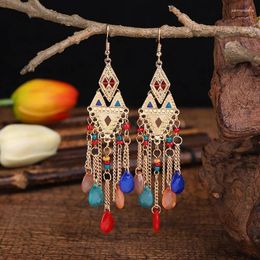 Dangle Earrings Boho Geometric Drop Long Tassel For Women Handmade Chain Gold Colour Female Fashion Jewellery Hanging Oorbellen