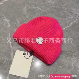 Designer Ball Caps Trendy brand autumn and winter Mmouth internet famous knitted hat for women fashionable and warm rabbit hair wool hat for couples versatile cold ha