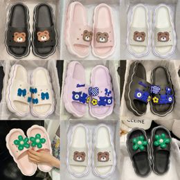 Luxury Designer Women rubber sole Flop Flip Flat Sandal Slippers slides Flats Outdoor Beach Slip On Slides Casual Flips Flops