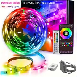 100ft(2 Rolls Of 50ft) LED Strip Lights For Bedroom, Smart Rope Strip Lights With 44-Key Remote, RGB Color Changing Music Sync LED Strip Lights, App Control LED Rope Lights