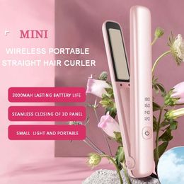 Straighteners USB Rechargeable Curling Iron Wireless DirectCurling DualPurpose Portable FourSpeed Temperature Regulating Hair Straightener