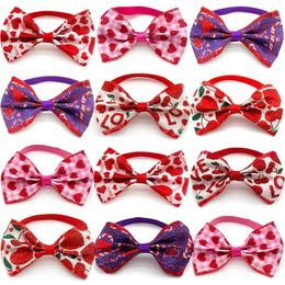 Dog Apparel 30/50pcs Valentine's Day Pet Bow Tie Accessories Small Bowties Collars Girl Boy Love Heart Ties