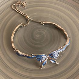 Charm Bracelets Blue Butterfly Bracelet Female Simple Fashion Light Luxury Temperament Jewelry For Girlfriends Holiday Gift